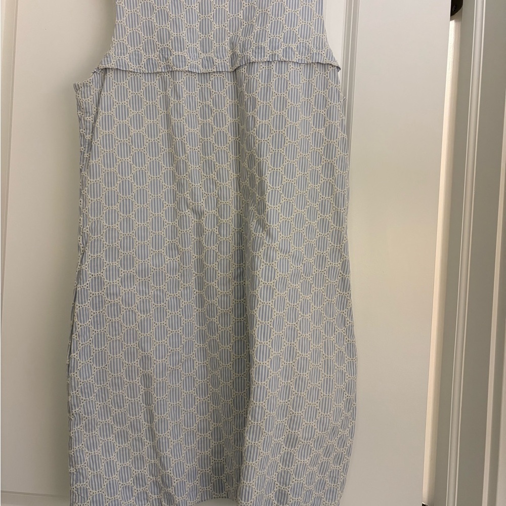 J. Crew seersucker eyelet sheath dress